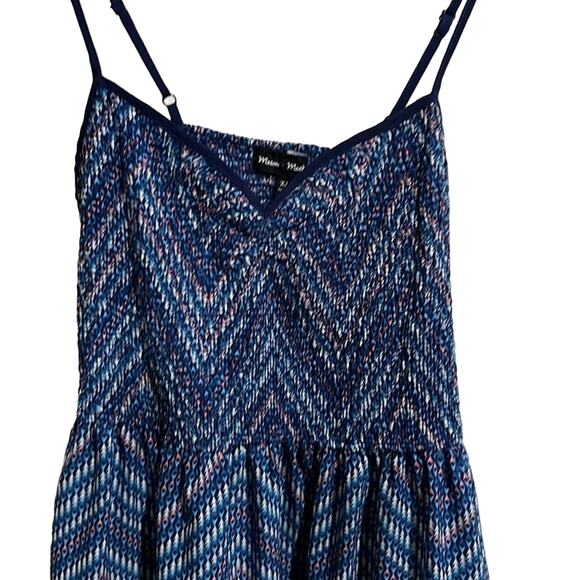 Mason & Mackenzie Shirred Bodice Fit & Flare Dress Size XL Blue, Pink & White - Picture 3 of 7